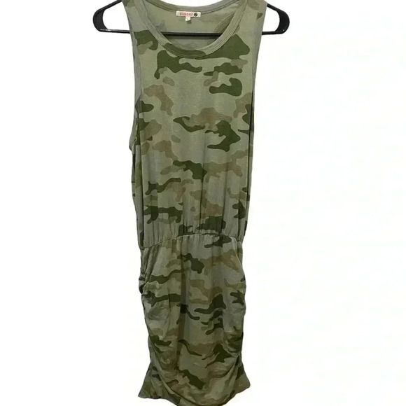 Sundry Green Camo Ruched Dress Size Large - Picture 4 of 7